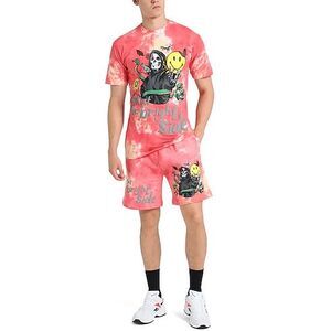Market Smiley Look At The Brightside Pink Tie Dye Sweat Shorts Men's Size Large